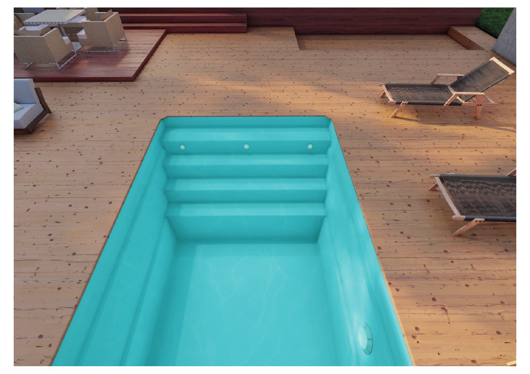 Piscine coque et terrasse, visuel d’illustration